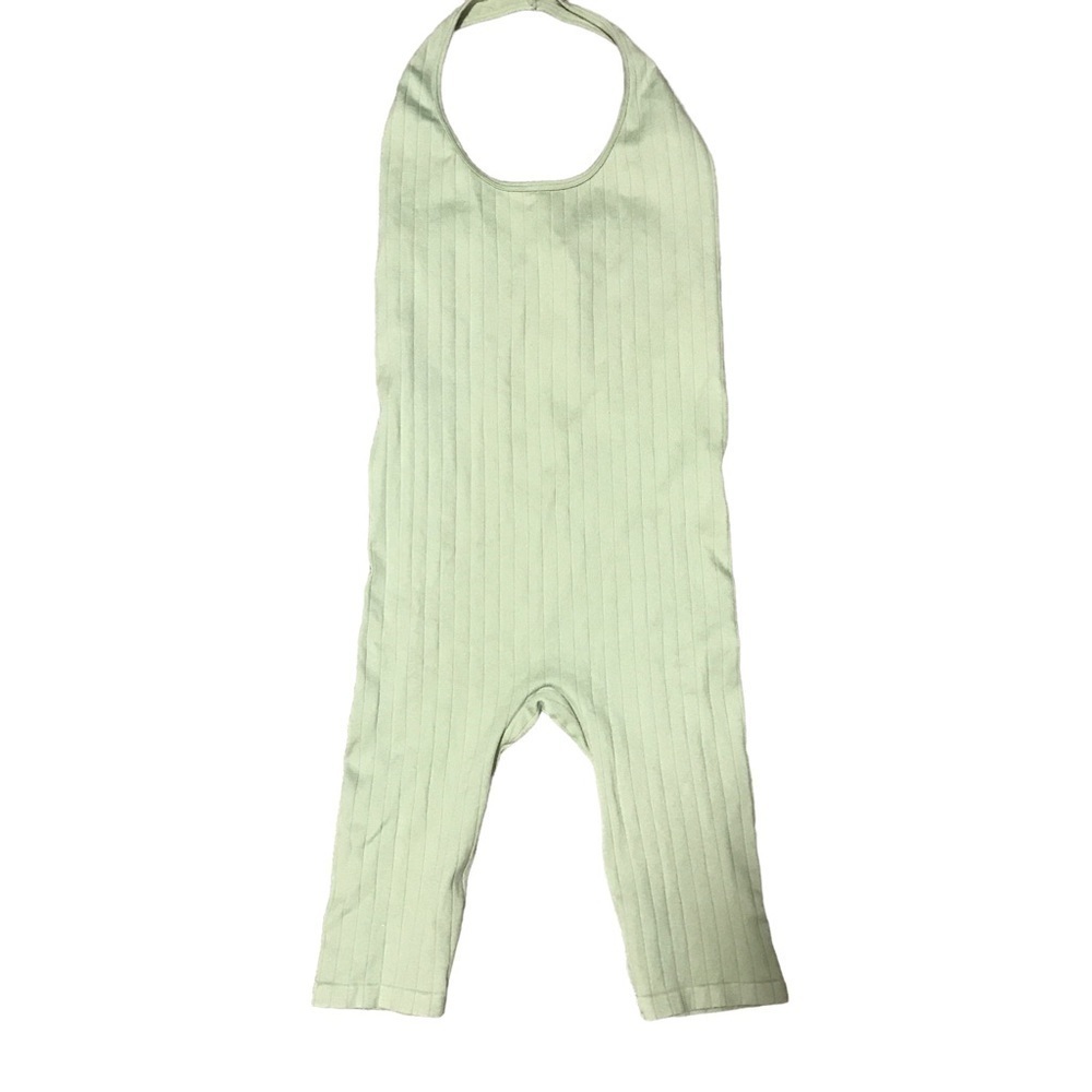 Zara seamless contour halter ribbed jumpsuit mint green XS/S